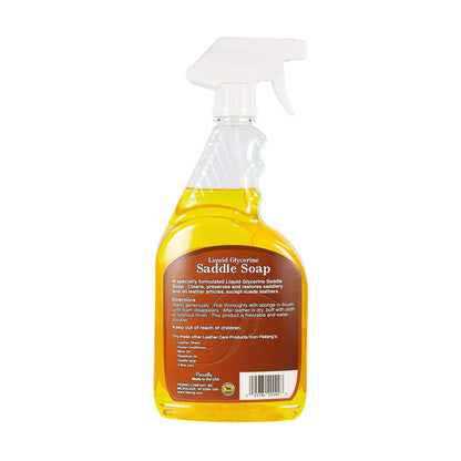Fiebing's Liquid Glycerine Saddle Soap for Leather (32 oz) - Smooth Leather Cleaner & Conditioner to Soften, Protect & Restore Leathercraft