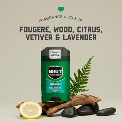 Brut Signature Scent 48H Odor Protection Deodorant Stick for Men, 2.7 oz