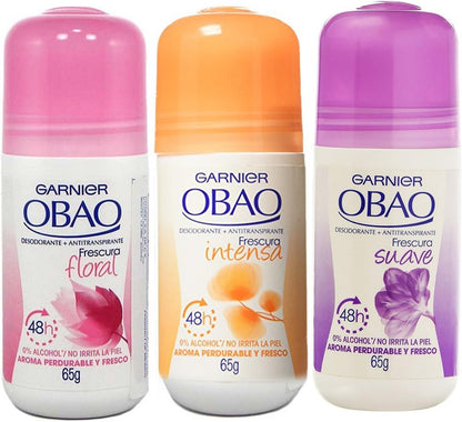 Obao Assorted Deodorant for Women - Pack of 3, Aluminum-Free, 2.28 oz Each