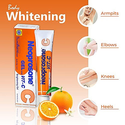 Neoprosone Vitamin C Gel with Alpha Arbutin – Brightening Gel Cream for Neck, Face, Body, Armpit, Hands – 1 fl oz Avelisse