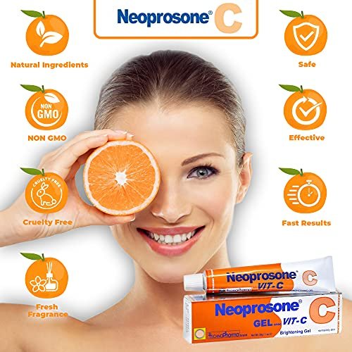Neoprosone Vitamin C Gel with Alpha Arbutin – Brightening Gel Cream for Neck, Face, Body, Armpit, Hands – 1 fl oz Avelisse