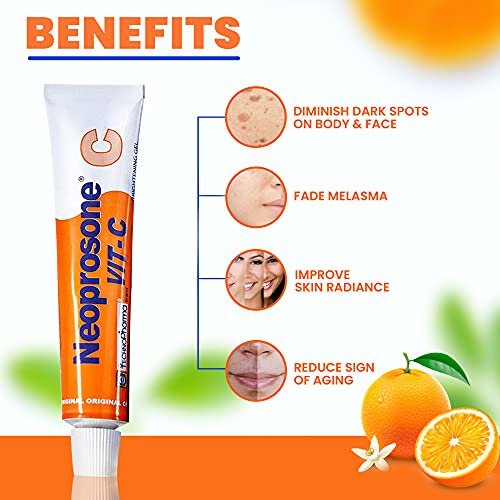 Neoprosone Vitamin C Gel with Alpha Arbutin – Brightening Gel Cream for Neck, Face, Body, Armpit, Hands – 1 fl oz Avelisse