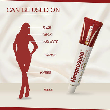 Neoprosone Skin Brightening Cream with Alpha Arbutin, Lactic Acid & Castor Oil – Fade Dark Spots on Face, Elbows, Knees & Body – 1.7 oz