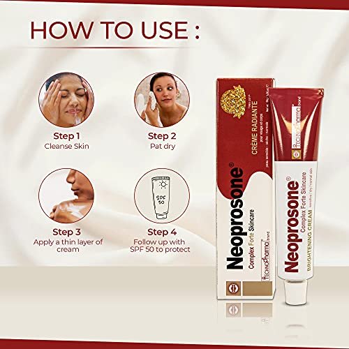 Neoprosone Skin Brightening Cream with Alpha Arbutin, Lactic Acid & Castor Oil – Fade Dark Spots on Face, Elbows, Knees & Body – 1.7 oz - görsel 4