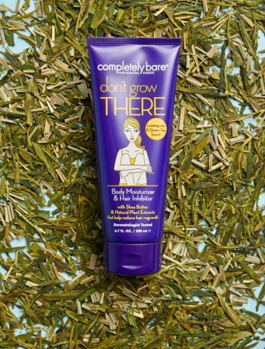 Completely Bare Don't Grow There Body Moisturizer & Hair Inhibitor - Shea Butter & Hair Minimizers, 6.7 Fl Oz