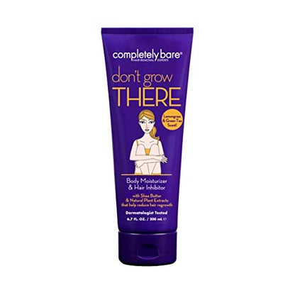 Completely Bare Don't Grow There Body Moisturizer & Hair Inhibitor - Shea Butter & Hair Minimizers, 6.7 Fl Oz