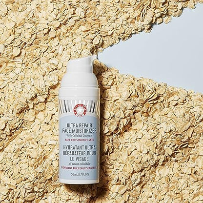 First Aid Beauty Ultra Repair Face Moisturizer - Soothing Colloidal Oatmeal, Ceramides & Shea Butter, Lightweight Non-Comedogenic Formula, 1.7 oz
