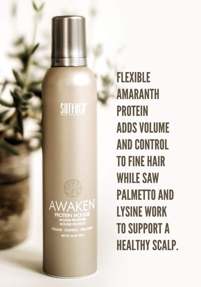 SURFACE Hair Awaken Mousse - Color Safe Volumizing Hair Mousse for Thickening, Firm Hold, Sulfate-Free, Paraben-Free, 8.8 oz Avelisse