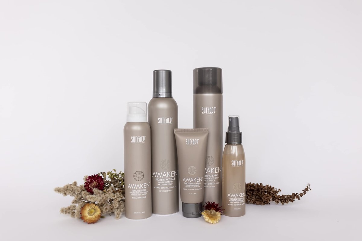 SURFACE Hair Awaken Mousse - Color Safe Volumizing Hair Mousse for Thickening, Firm Hold, Sulfate-Free, Paraben-Free, 8.8 oz Avelisse