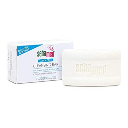 Sebamed Clear Face Cleansing Bar 100g – pH 5.5 Gentle Cleanser for Acne-Prone & Sensitive Skin (Pack of 3)