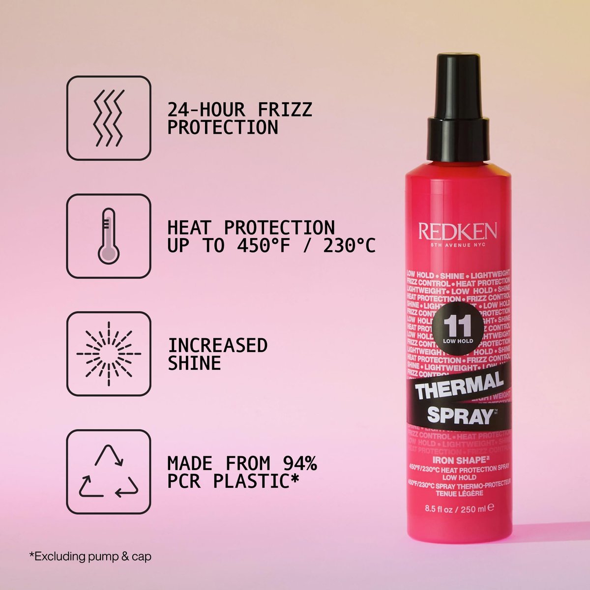 Redken Thermal Spray 11 Low Hold – Heat Protectant & Frizz-Free Blow-Dry Finish for All Hair Types (8.5 oz) Avelisse