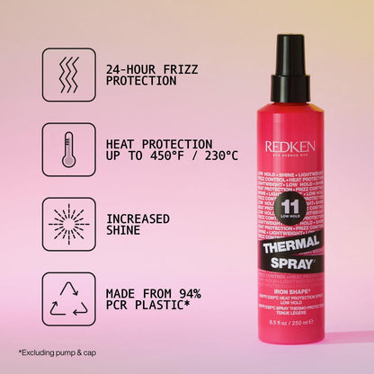 Redken Thermal Spray 11 Low Hold – Heat Protectant & Frizz-Free Blow-Dry Finish for All Hair Types (8.5 oz) Avelisse