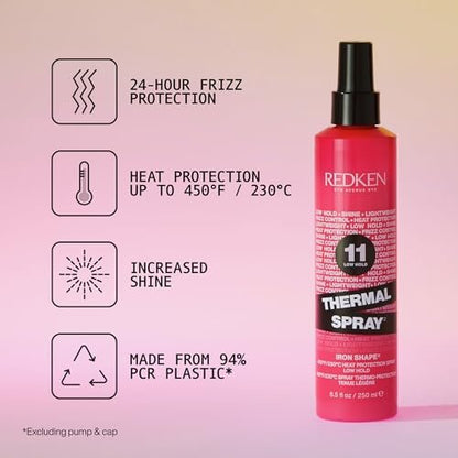 Redken Thermal Spray 11 Low Hold – Heat Protectant & Frizz-Free Blow-Dry Finish for All Hair Types (8.5 oz) Avelisse