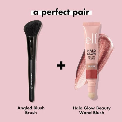 e.l.f. Angled Blush Brush - Face Makeup Brush for Sculpted Look - Taklon Bristles, Vegan & Cruelty-Free