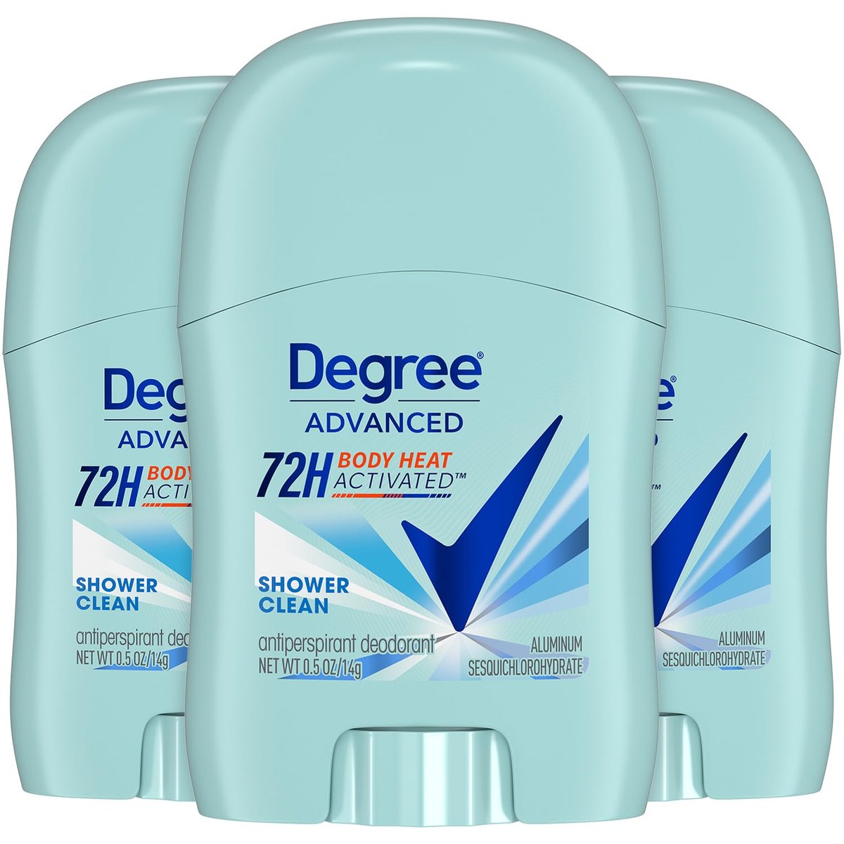 Degree Advanced Antiperspirant Deodorant, Shower Clean 3-Pack – Travel Deodorant for Women, 72H Protection, 0.5 Oz Each - görsel 2