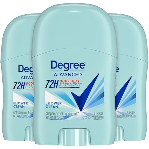 Degree Advanced Antiperspirant Deodorant, Shower Clean 3-Pack – Travel Deodorant for Women, 72H Protection, 0.5 Oz Each - görsel 1