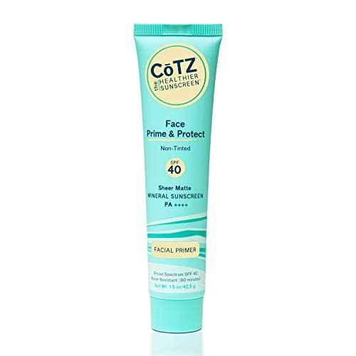 COTZ Face Prime & Protect Non-Tinted Mineral Sunscreen SPF 40 PA++++ - Broad Spectrum Facial Primer, 1.5 oz Avelisse