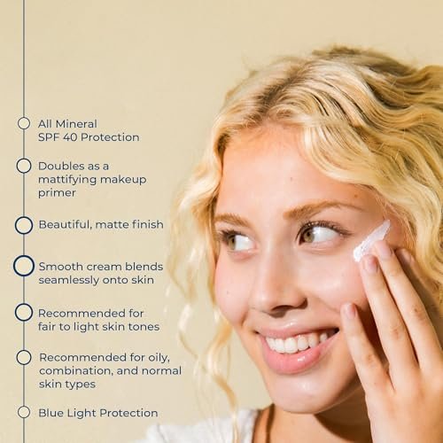 COTZ Face Prime & Protect Non-Tinted Mineral Sunscreen SPF 40 PA++++ - Broad Spectrum Facial Primer, 1.5 oz Avelisse