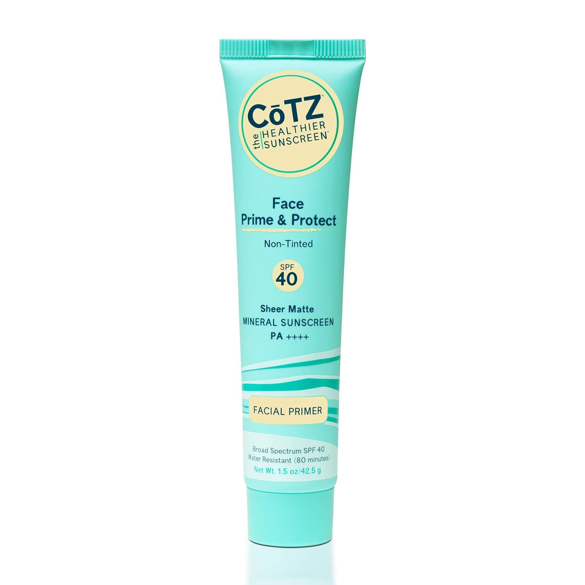 COTZ Face Prime & Protect Non-Tinted Mineral Sunscreen SPF 40 PA++++ - Broad Spectrum Facial Primer, 1.5 oz Avelisse