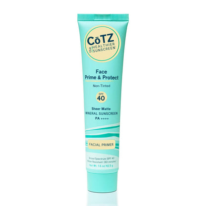 COTZ Face Prime & Protect Non-Tinted Mineral Sunscreen SPF 40 PA++++ - Broad Spectrum Facial Primer, 1.5 oz Avelisse