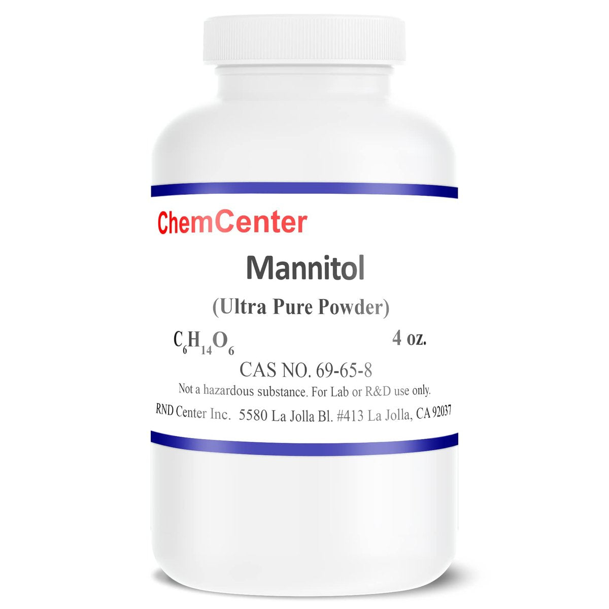 Mannitol Powder Ultra Pure Reagent Grade - 4 oz (113.4 g) by ChemCenter Avelisse