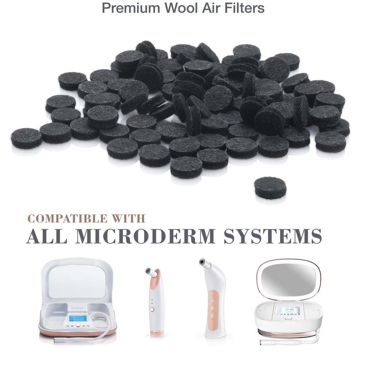 Trophy Skin Replacement Filters - Round Wool Air Filters for Microdermabrasion Kit - 100 Pack - görsel 11