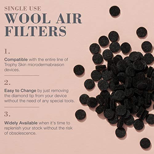 Trophy Skin Replacement Filters - Round Wool Air Filters for Microdermabrasion Kit - 100 Pack - görsel 14