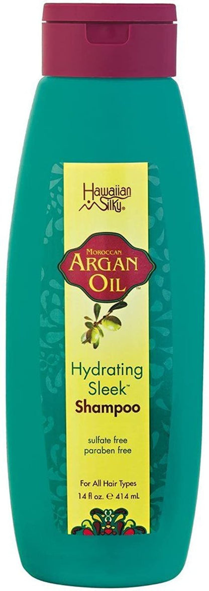 Hawaiian Silky Argan Oil Hydrating Sleek Shampoo - 14 oz | Moisturizing & Smoothing Formula