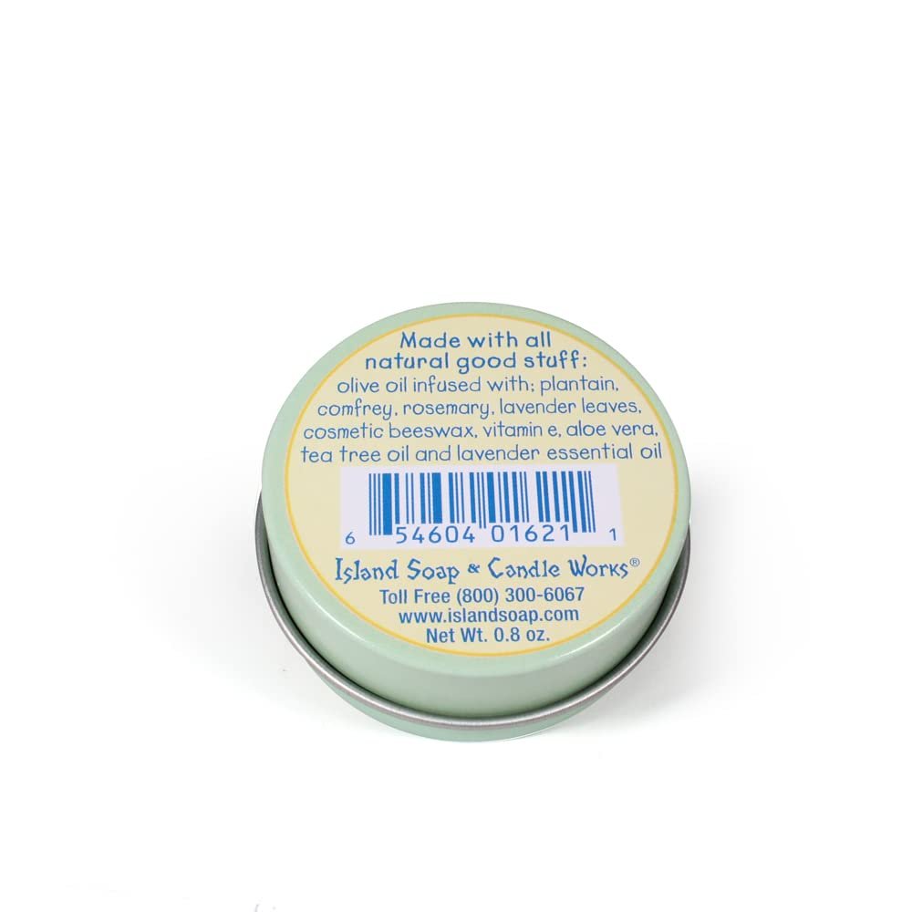 Island Soap & Candle Works Surfer's Salve - All Natural Skin Soothing Balm - Moisturizing Anti-Chafing Ointment for Insect Bites, Sunburn, Windburn, Chapped Lips, Rashes & New Tattoos - .8 Ounce - görsel 3