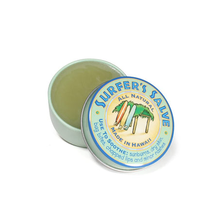Island Soap & Candle Works Surfer's Salve - All Natural Skin Soothing Balm - Moisturizing Anti-Chafing Ointment for Insect Bites, Sunburn, Windburn, Chapped Lips, Rashes & New Tattoos - .8 Ounce