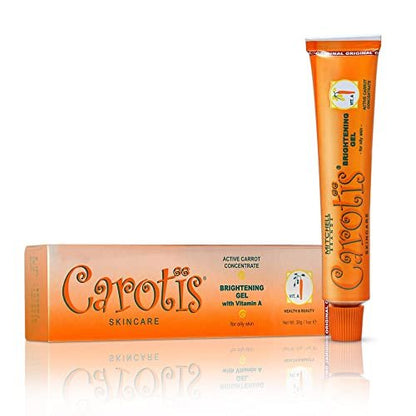 CAROTÏS Brightening Gel - Fade Dark Spots on Face, Armpit, Knees, Hands & Body | Even Skin Tone with Carrot Oil & Alpha Arbutin | 1 fl oz