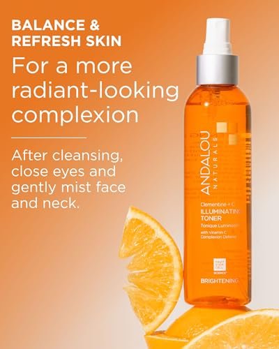 Andalou Naturals Illuminating Facial Toner Clementine + Vitamin C - Hydrating Face Mist Toner to Balance & Refresh Skin - with Fruit Stem Cell Complex Plus Aloe Vera - 6 fl oz - görsel 8