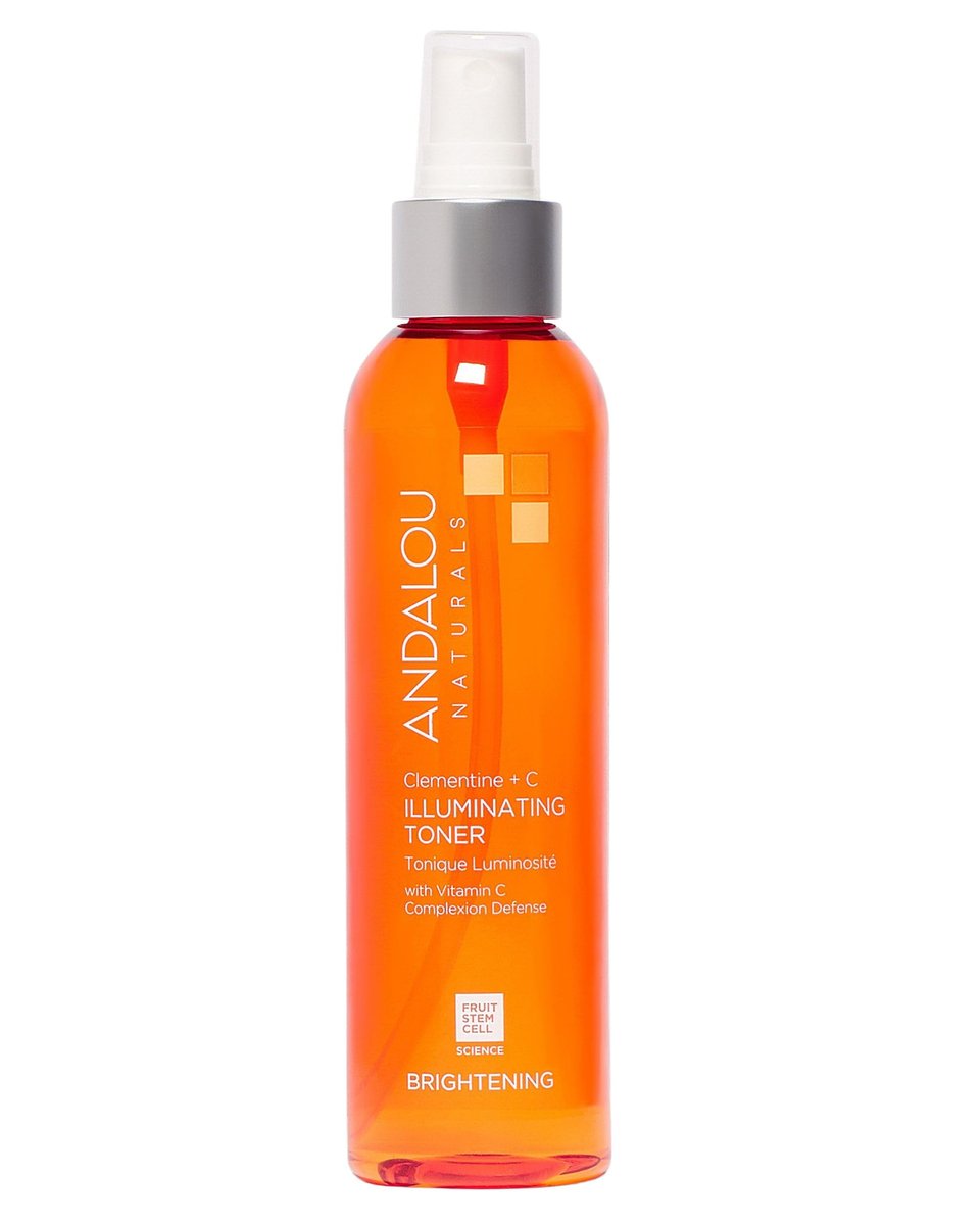 Andalou Naturals Illuminating Facial Toner Clementine + Vitamin C - Hydrating Face Mist Toner to Balance & Refresh Skin - with Fruit Stem Cell Complex Plus Aloe Vera - 6 fl oz - görsel 1