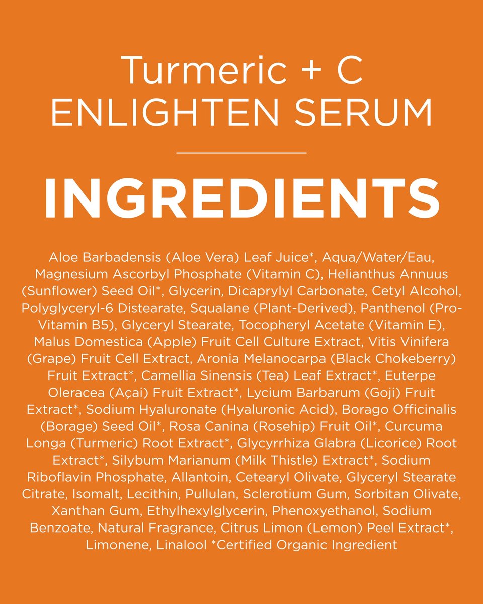 Andalou Naturals Turmeric + Vitamin C Enlighten Serum - Illuminating Face Treatment for Uneven Tone & Sun Damage, 1.1 fl oz - görsel 15