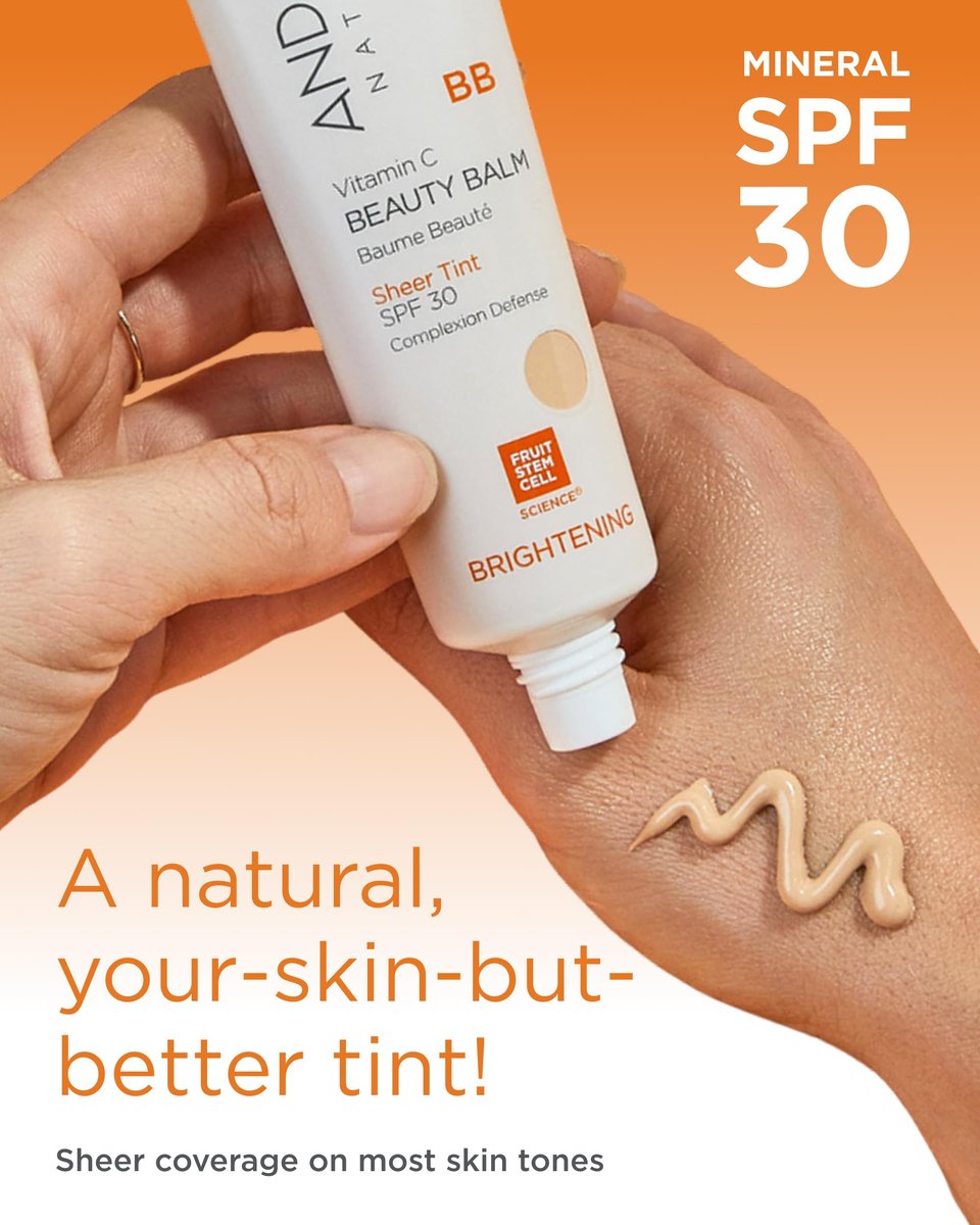Andalou Naturals Vitamin C BB Beauty Balm Sheer Tint SPF 30 - 2-in-1 BB Cream & Mineral Sunscreen for Face - With Non-Nano Zinc Oxide Skin Protection - 2 fl oz - görsel 11