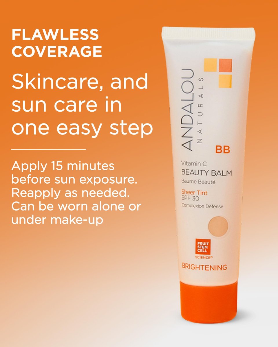 Andalou Naturals Vitamin C BB Beauty Balm Sheer Tint SPF 30 - 2-in-1 BB Cream & Mineral Sunscreen for Face - With Non-Nano Zinc Oxide Skin Protection - 2 fl oz - görsel 9