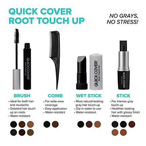 RED by Kiss Quick Cover Root Touch Up Stick – Water-Resistant Temporary Gray Hair Concealer for Roots & Beard, Long-Lasting Coverage, Easy Application (1 Pack, Black) - görsel 14
