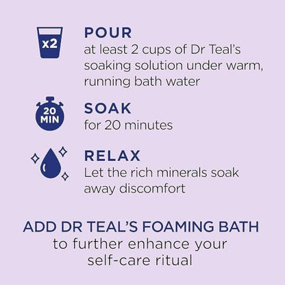 Dr Teal's Lavender Epsom Salt Soak & Body Wash, 48 oz - Soothe Sore Muscles & Relax Avelisse