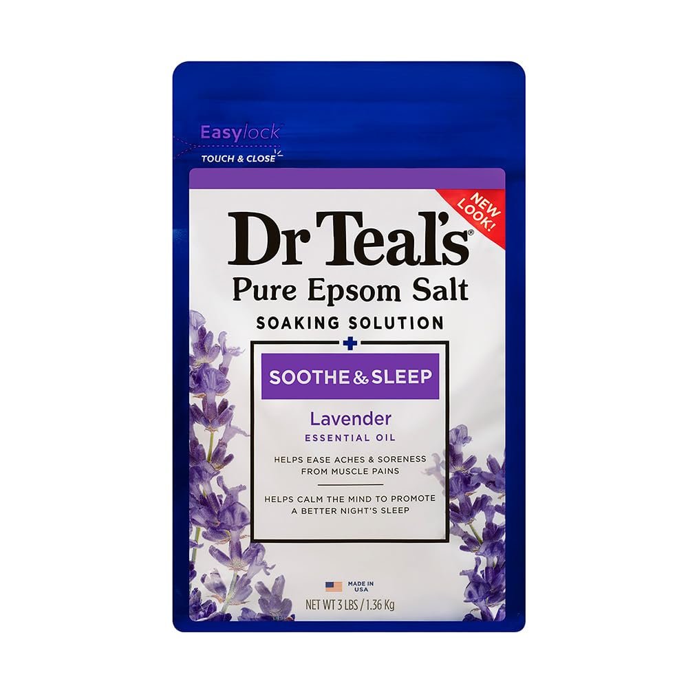 Dr Teal's Lavender Epsom Salt Soak & Body Wash, 48 oz - Soothe Sore Muscles & Relax Avelisse