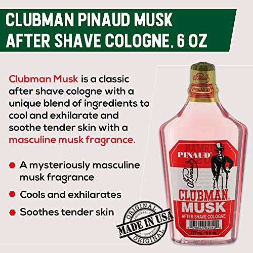Clubman Pinaud Musk After Shave Cologne – Refreshing Aftershave for Men, Smooth Skin, 6 oz - görsel 6
