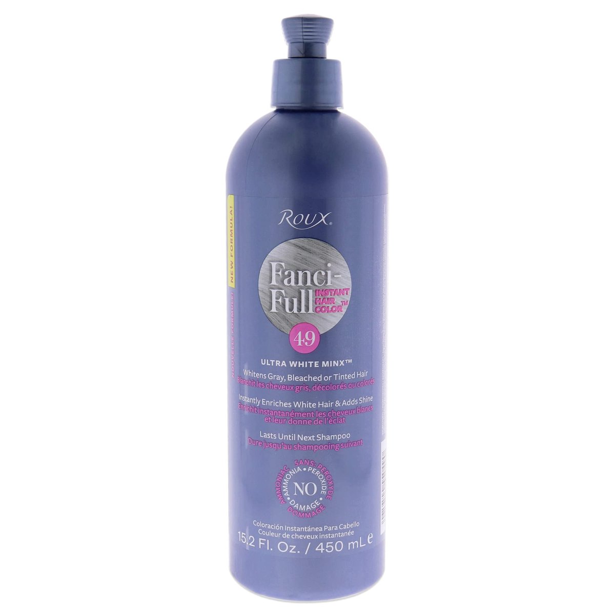 Roux Fanci-Full Instant Hair Color Rinse - 49 White Minx, 15.2 oz - Temporary Gray Coverage & Tone Evenness - görsel 1