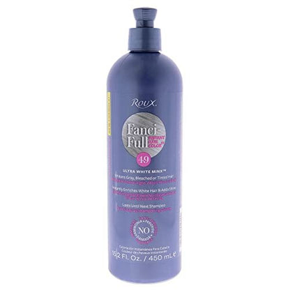 Roux Fanci-Full Instant Hair Color Rinse - 49 White Minx, 15.2 oz - Temporary Gray Coverage & Tone Evenness