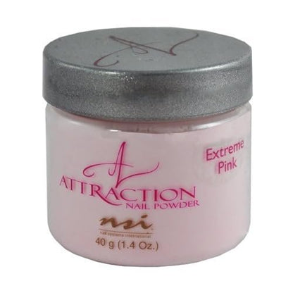 NSI Attraction Acrylic Nail Powder Extreme Pink - 1.4 oz Professional Nail Enhancement