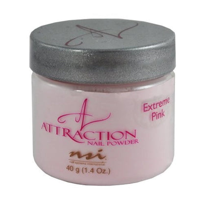 NSI Attraction Acrylic Nail Powder Extreme Pink - 1.4 oz Professional Nail Enhancement