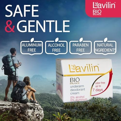 Lavilin Underarm Deodorant Cream - Long-Lasting Natural Deodorant, 0.44 oz (12.5 g) Avelisse
