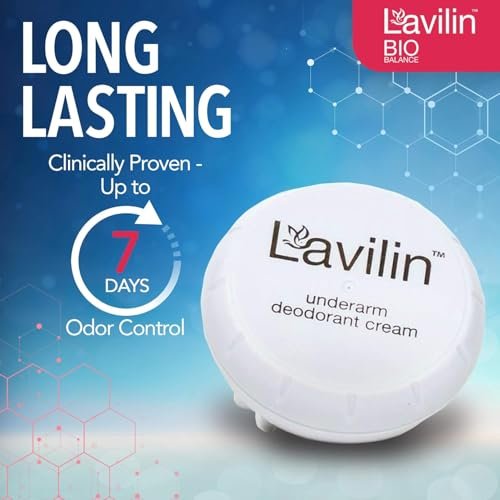 Lavilin Underarm Deodorant Cream - Long-Lasting Natural Deodorant, 0.44 oz (12.5 g) Avelisse
