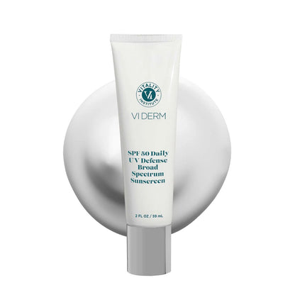 VI Derm SPF 50 Daily UV Defense Sunscreen - Broad Spectrum Sunblock for Face & Body - Lightweight, Oil-Free, Fast-Absorbing Skincare Protector - Clean, Non-Greasy Formula - Fragrance Free, 2 Fl Oz Avelisse