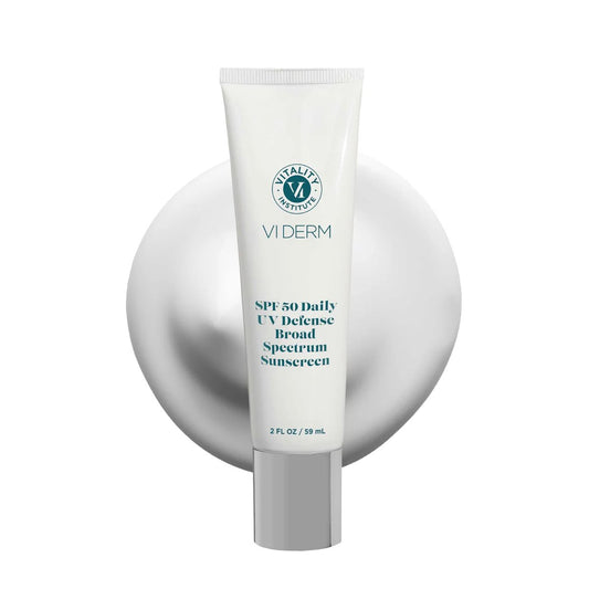 VI Derm SPF 50 Daily UV Defense Sunscreen - Broad Spectrum Sunblock for Face & Body - Lightweight, Oil-Free, Fast-Absorbing Skincare Protector - Clean, Non-Greasy Formula - Fragrance Free, 2 Fl Oz Avelisse