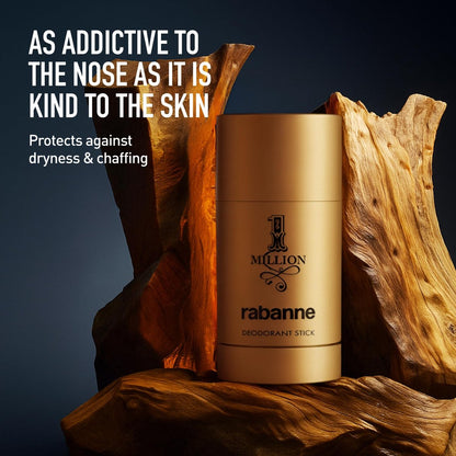 Rabanne 1 Million Deodorant Stick for Men – Luxury Fragrance Solid Deodorant with Fresh Leather, Warm Spice & Sensual Musk, Long-Lasting Freshness, 2.2 oz