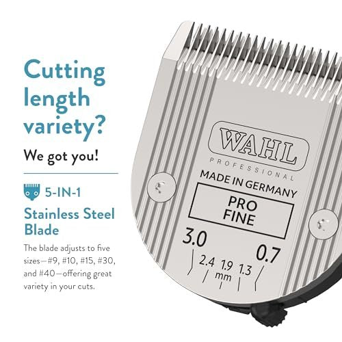 Wahl Professional Animal 5-in-1 Adjustable Clipper Blade Replacement – Silver, for Arco, Bravura, Chromado & More Avelisse